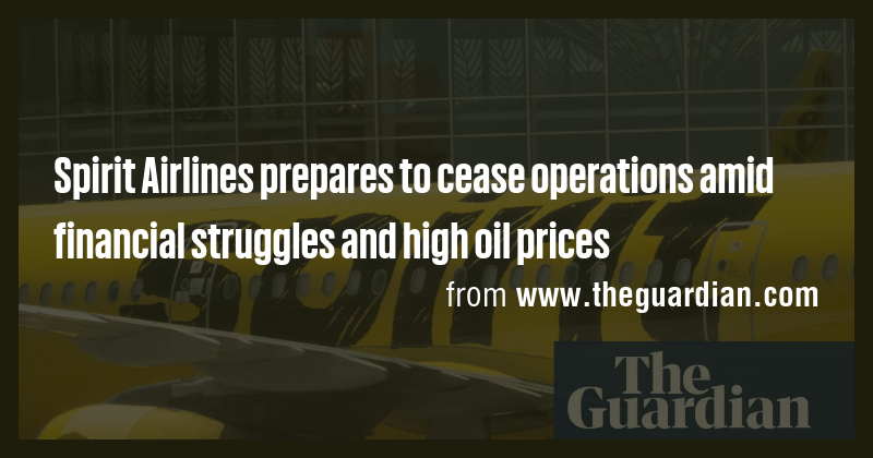 Spirit Airlines prepares to cease operations amid financial struggles ...