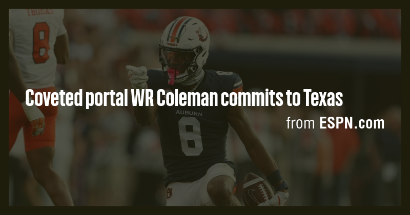 Coveted portal WR Coleman commits to Texas - Briefly