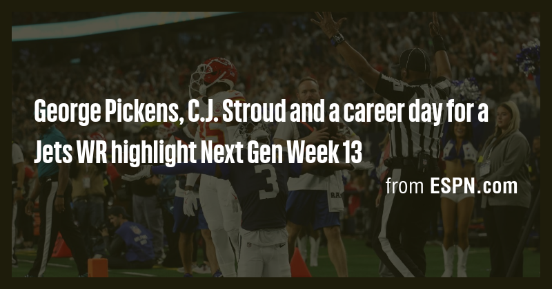 George Pickens, C.J. Stroud and a career day for a Jets WR highlight ...