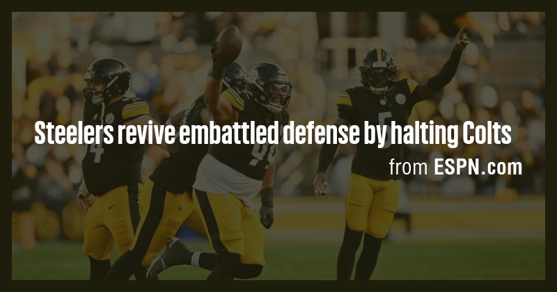 Steelers revive embattled defense by halting Colts - Briefly