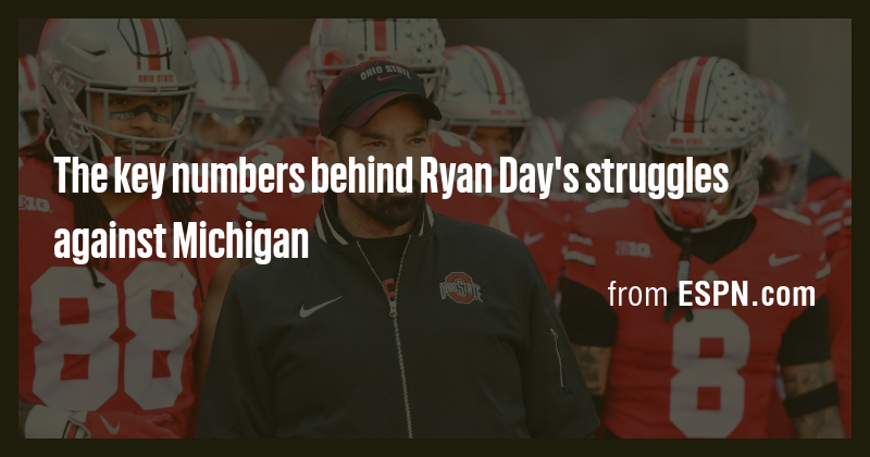 The key numbers behind Ryan Day's struggles against Michigan - Briefly