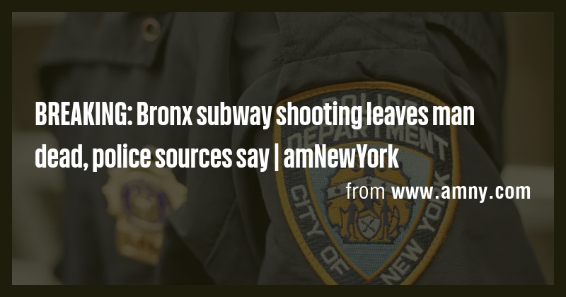 BREAKING: Bronx subway shooting leaves man dead, police sources say ...