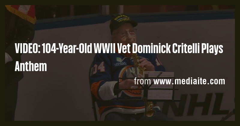 Video 104 Year Old Wwii Vet Dominick Critelli Plays Anthem Briefly