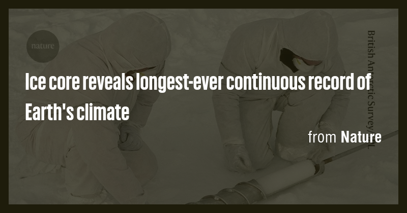 Ice core reveals longest-ever continuous record of Earth's climate ...