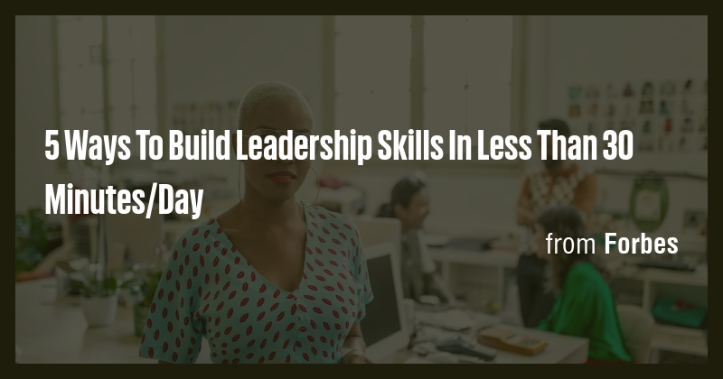 5 Ways To Build Leadership Skills In Less Than 30 Minutes/Day - Briefly