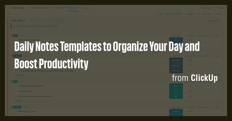 Daily Notes Templates to Organize Your Day and Boost Productivity - Briefly