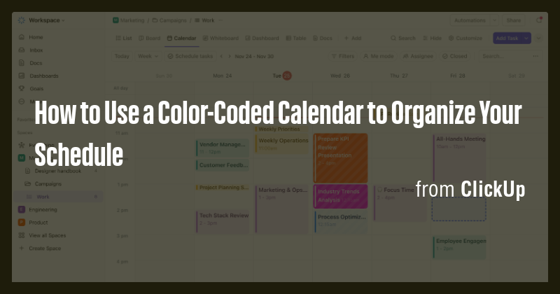 How to Use a Color-Coded Calendar to Organize Your Schedule - Briefly