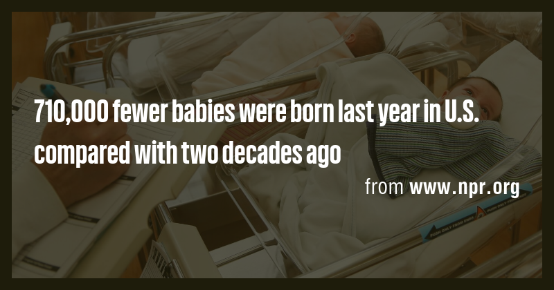 710,000 fewer babies were born last year in U.S. compared with two ...
