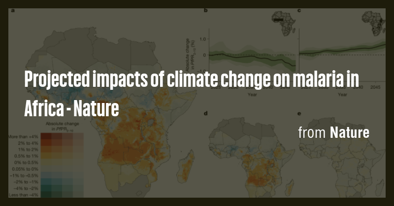 Projected impacts of climate change on malaria in Africa - Nature - Briefly