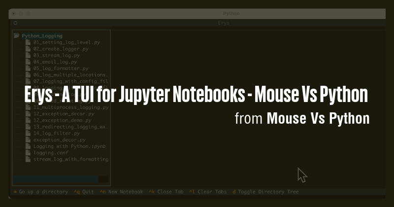 Erys - A TUI for Jupyter Notebooks - Mouse Vs Python - Briefly