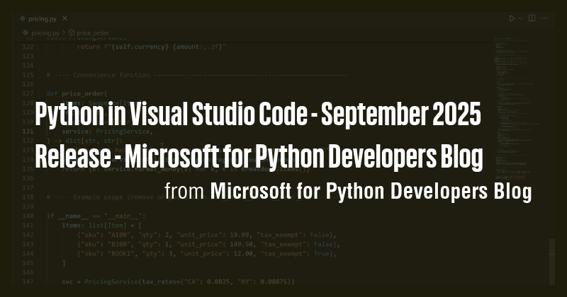 Python in Visual Studio Code - September 2025 Release - Microsoft for ...