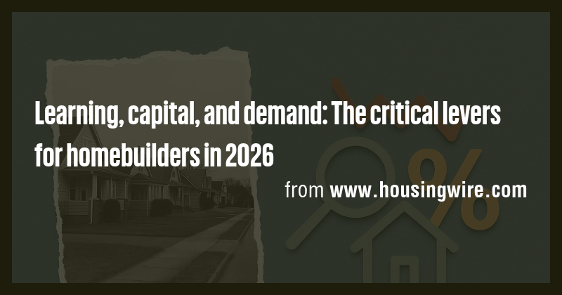 Learning, capital, and demand: The critical levers for homebuilders in ...