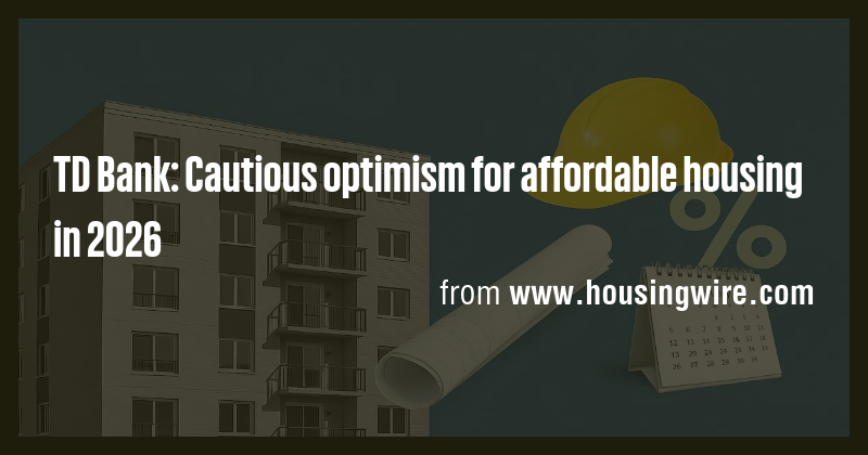 TD Bank: Cautious optimism for affordable housing in 2026 - Briefly
