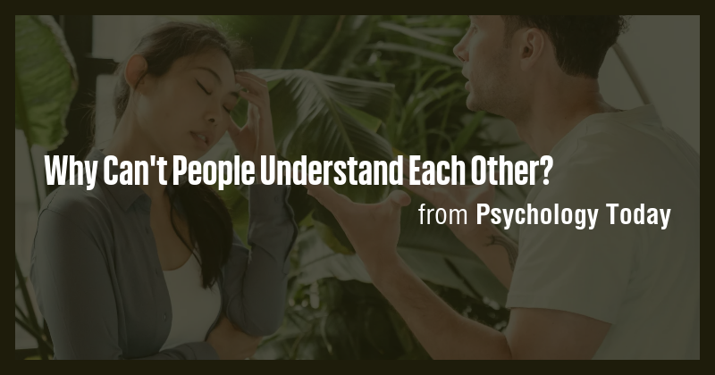 Why Can't People Understand Each Other? - Briefly