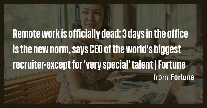 Remote work is officially dead: 3 days in the office is the new norm ...
