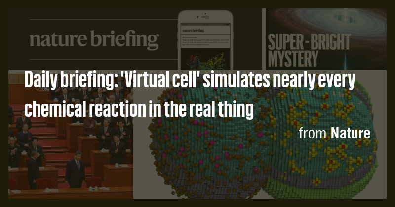 Daily briefing: 'Virtual cell' simulates nearly every chemical reaction ...