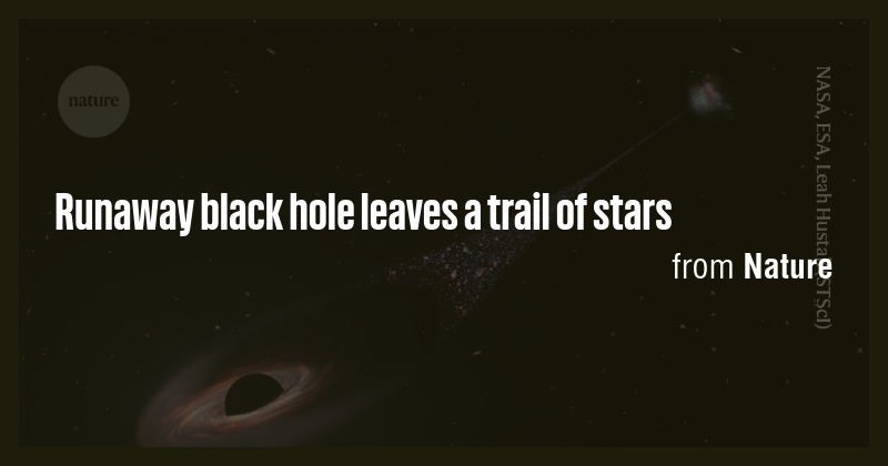 Runaway black hole leaves a trail of stars - Briefly