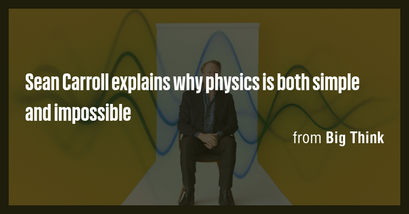 Sean Carroll explains why physics is both simple and impossible - Briefly