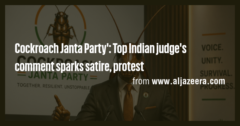 Cockroach Janta Party': Top Indian judge's comment sparks satire ...