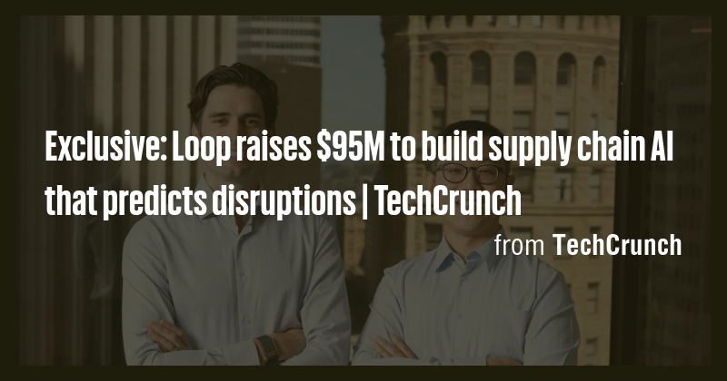 Exclusive: Loop raises $95M to build supply chain AI that predicts ...