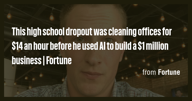 This high school dropout was cleaning offices for $14 an hour before he ...