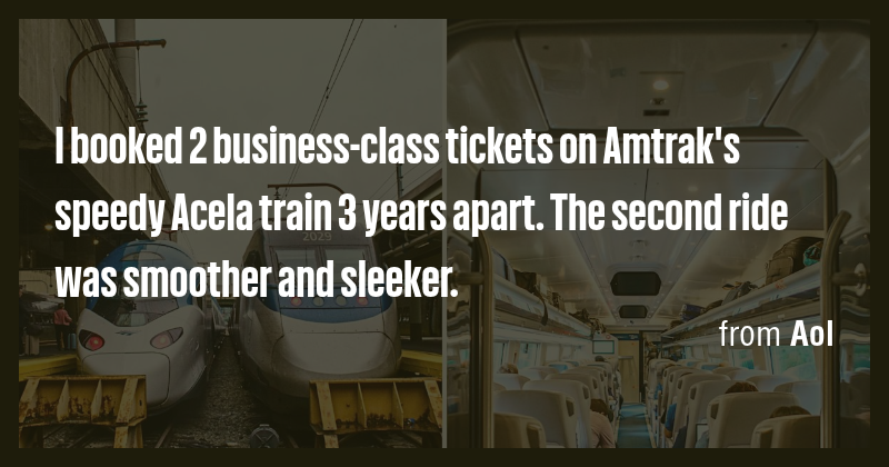I booked 2 business-class tickets on Amtrak's speedy Acela train 3 ...