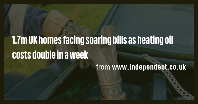 Upper Teesdale Heating Oil Costs More Than Double Ahead of Winter