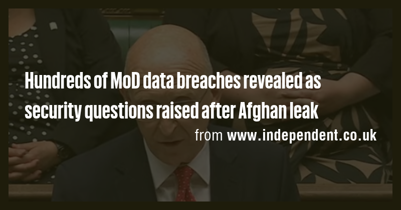 Hundreds of MoD data breaches revealed as security questions raised ...
