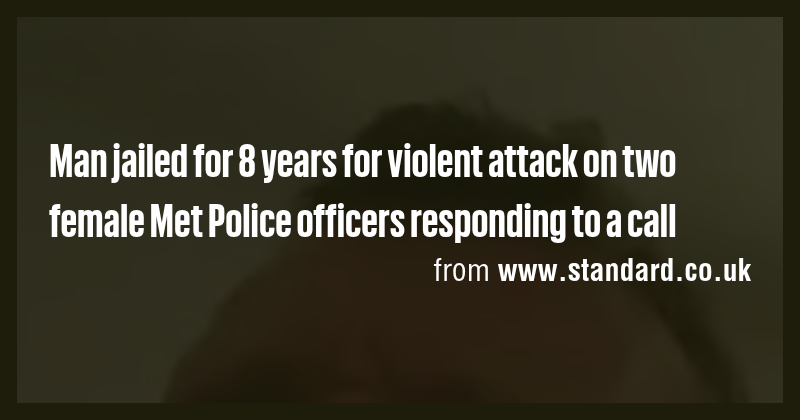 Man jailed for 8 years for violent attack on two female Met Police ...