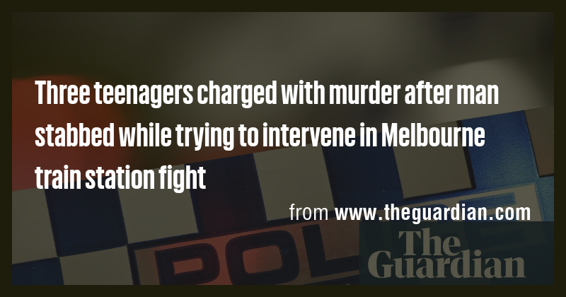 Three teenagers charged with murder after man stabbed while trying to ...