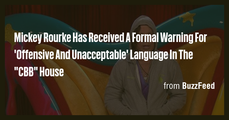 Mickey Rourke Has Received A Formal Warning For 'Offensive And ...