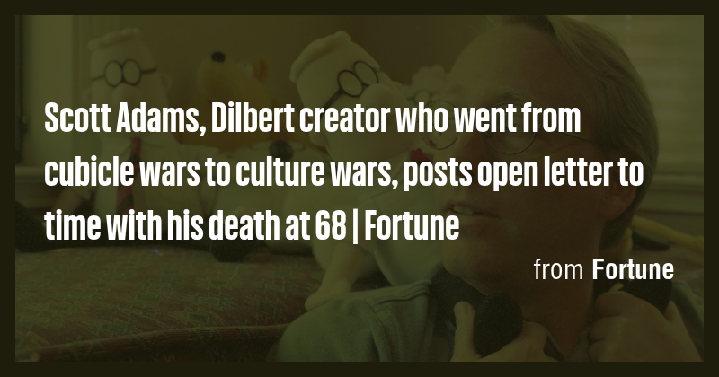 Scott Adams, Dilbert creator who went from cubicle wars to culture wars ...
