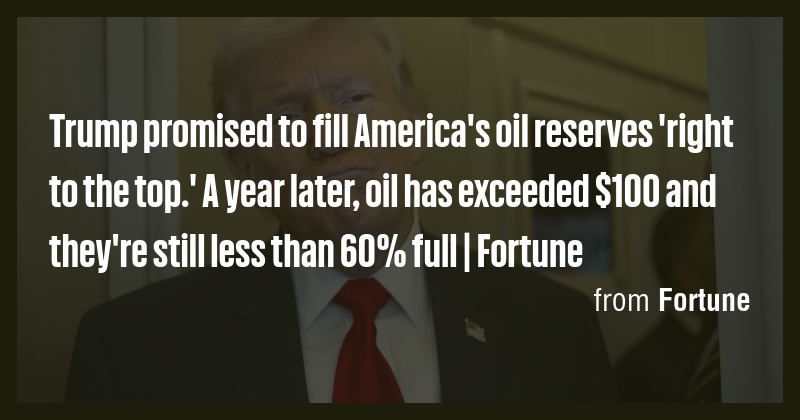 Trump promised to fill America's oil reserves 'right to the top.' A ...