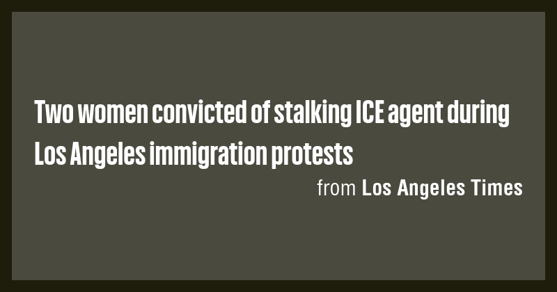 Two women convicted of stalking ICE agent during Los Angeles ...