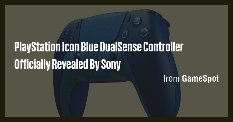 PlayStation Icon Blue DualSense Controller Officially Revealed By Sony ...