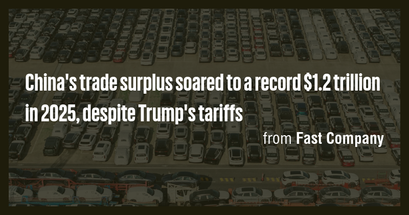 China's trade surplus soared to a record $1.2 trillion in 2025, despite ...