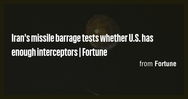 Iran's missile barrage tests whether U.S. has enough interceptors ...