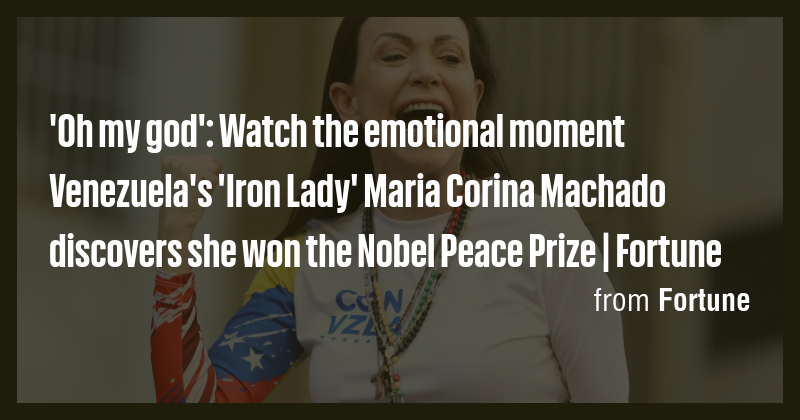 'Oh my god': Watch the emotional moment Venezuela's 'Iron Lady' Maria ...