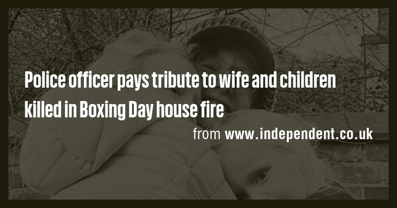 Police officer pays tribute to wife and children killed in Boxing Day ...