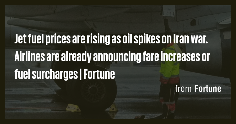 Jet fuel prices are rising as oil spikes on Iran war. Airlines are ...